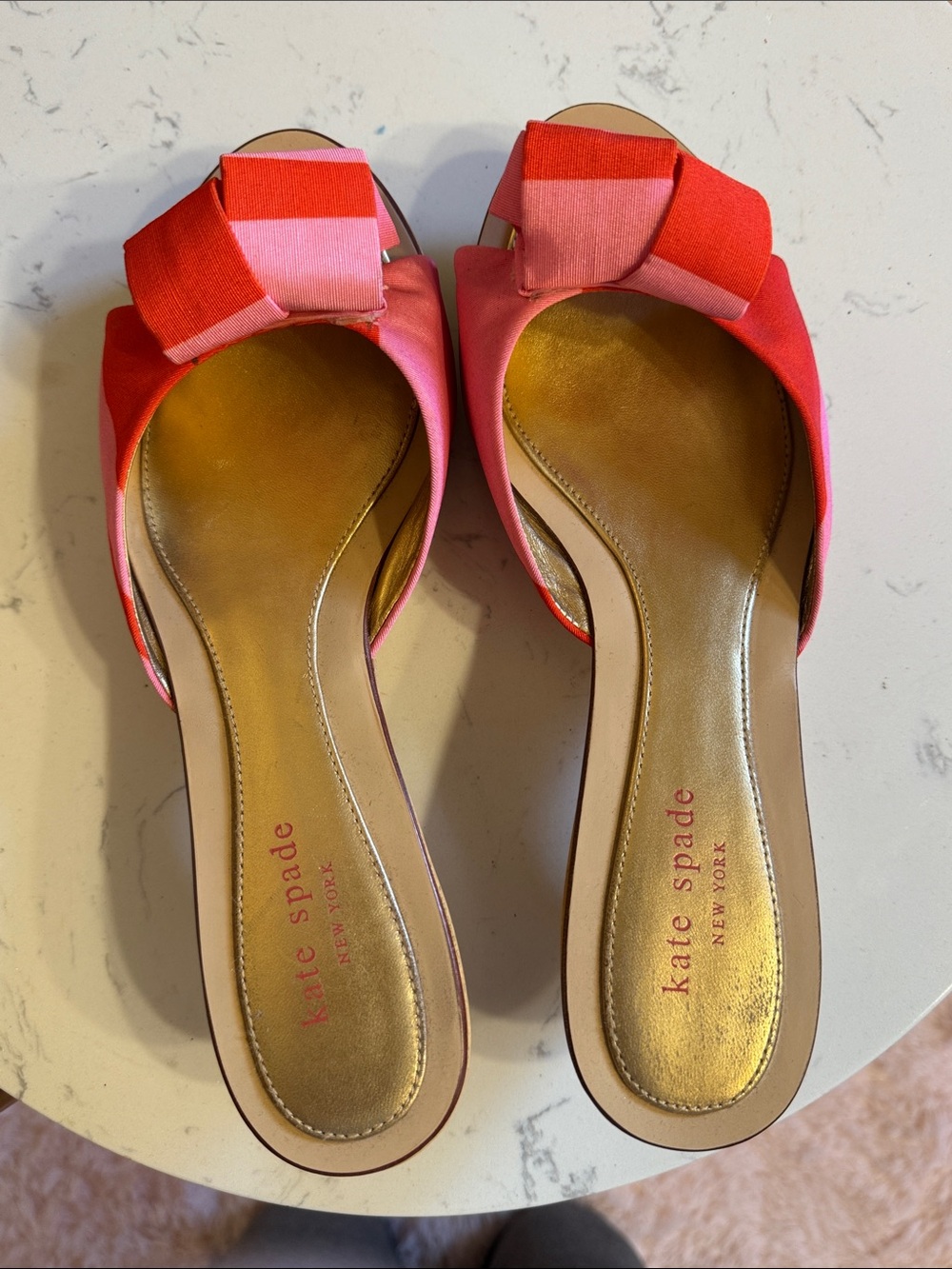 kate spade Pink and Red Bow Slide Mules - Picture 3 of 9